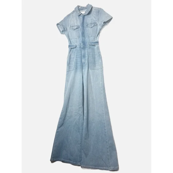 NWT Good American Fit For Success Denim Jumpsuit – Medium Blue Wash, Size Small - Picture 7 of 7